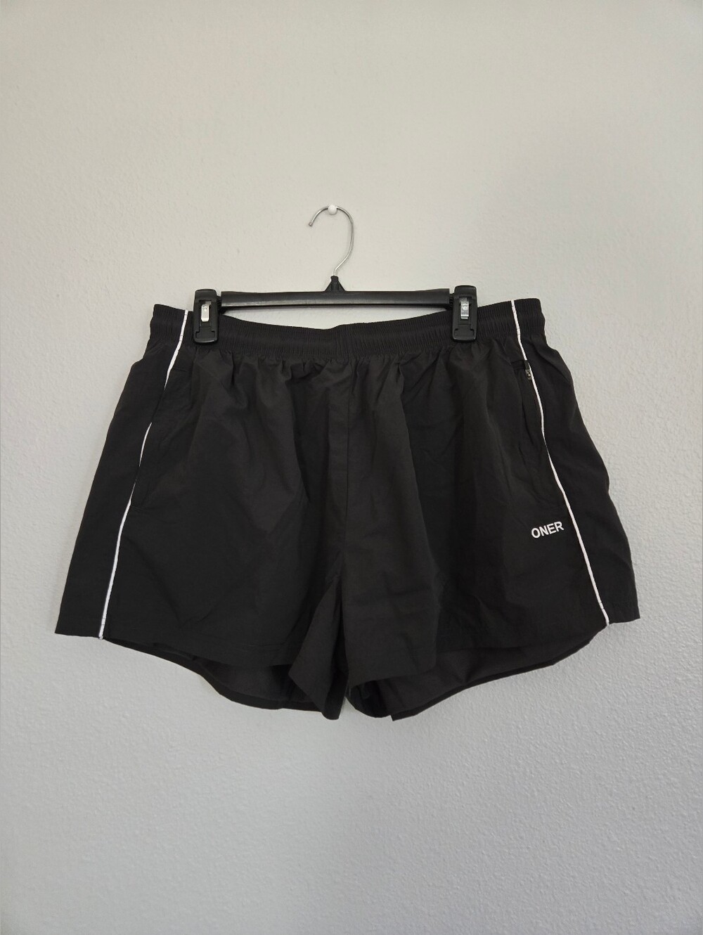 Oner Active Black Women's Running Shorts with White Piping